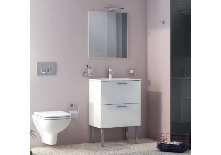 MIA set de meuble, avec 2 tiroirs, sans miroir+éclairage, blanc, 60 cm - 66106 - Vitra 2