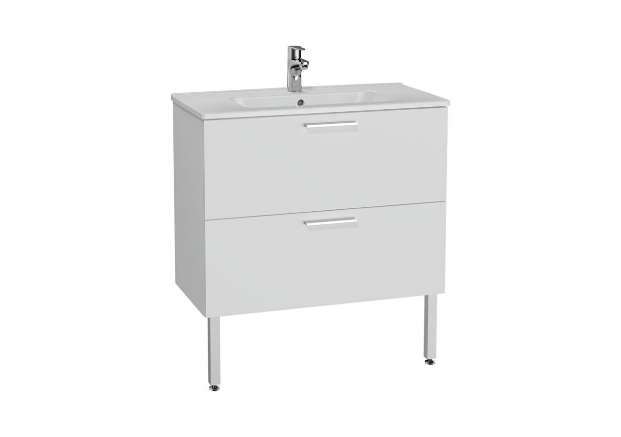MIA set de meuble, avec 2 tiroirs, sans miroir+éclairage, blanc, 80 cm - 66109 - Vitra