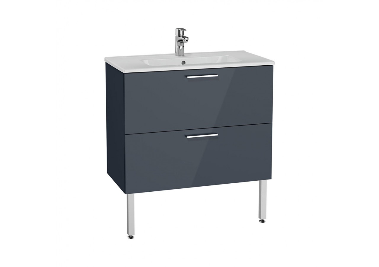 MIA set de meuble, avec 2 tiroirs, sans miroir+éclairage, anthracite, 80 cm - 66111 - Vitra