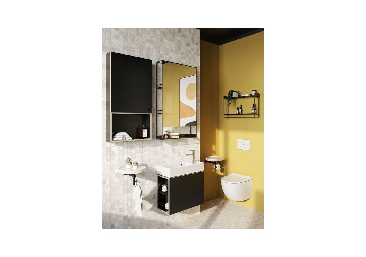ArchiPlan Étagère double, 45 cm, Métal noir - 66606 - Vitra