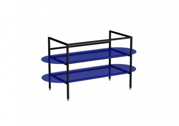Liquid Meuble sous vasque avec étagères ouvertes en verre bleu, sur pied, 100 cm Verre bleu -66738-Vitra