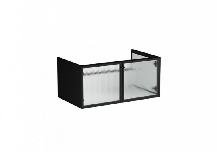 Liquid Meuble sous vasque avec portes en verre cannelé, compatible avec le plan céramique 7310, mural, 100 cm -66739-Vitra