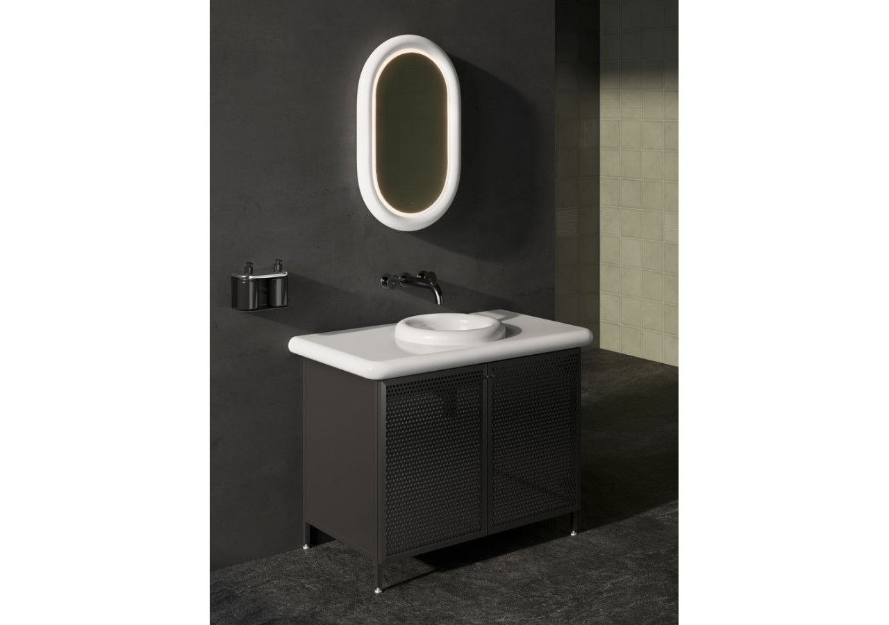 Liquid Meuble sous vasque avec portes en maille métallique, sur pied, 100 cm Maille métallique -66742-Vitra