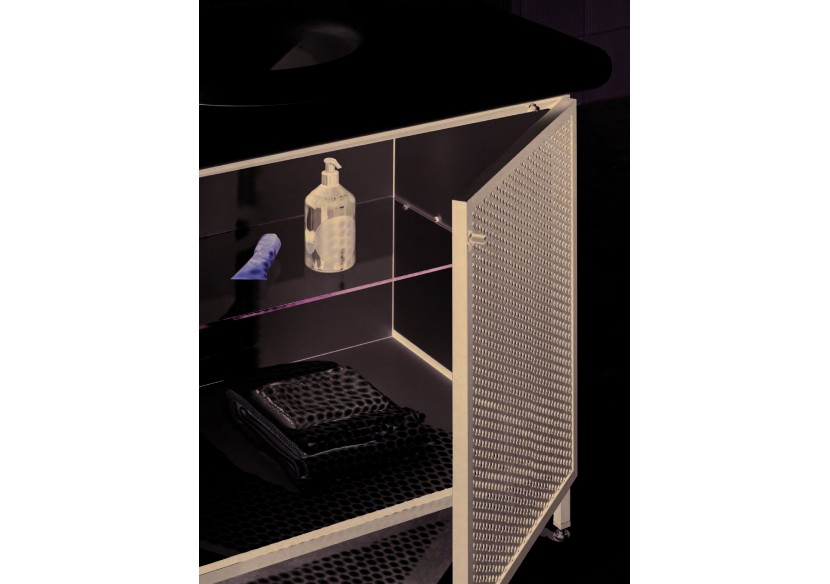 Liquid Meuble sous vasque avec portes en maille métallique, sur pied, 100 cm Maille métallique -66742-Vitra Liquid Meuble sous vasque avec portes en maille métallique, sur pied, 100 cm Maille métallique -66742-Vitra