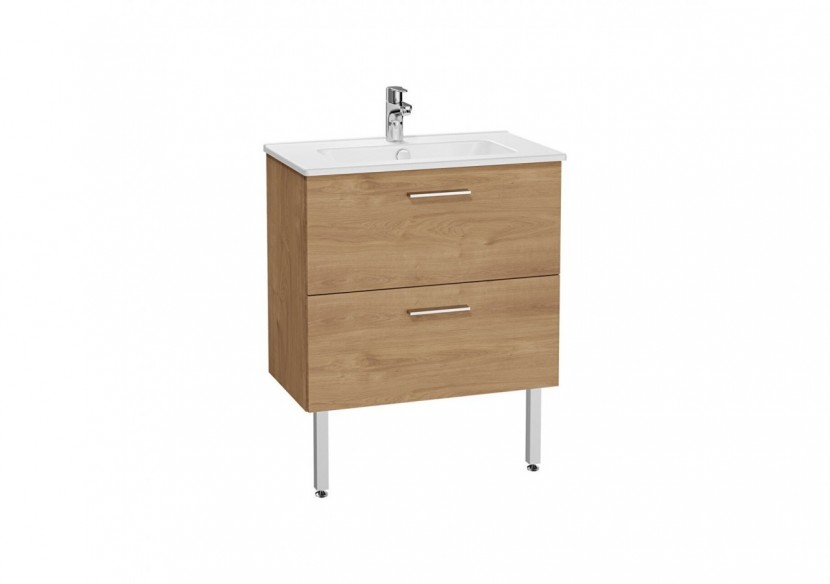 MIA set de meuble avec plan céramique, 70 cm, 2 tiroirs, pieds chromés, chêne doré - 67271 - Vitra MIA set de meuble avec plan céramique, 70 cm, 2 tiroirs, pieds chromés, chêne doré - 67271 - Vitra