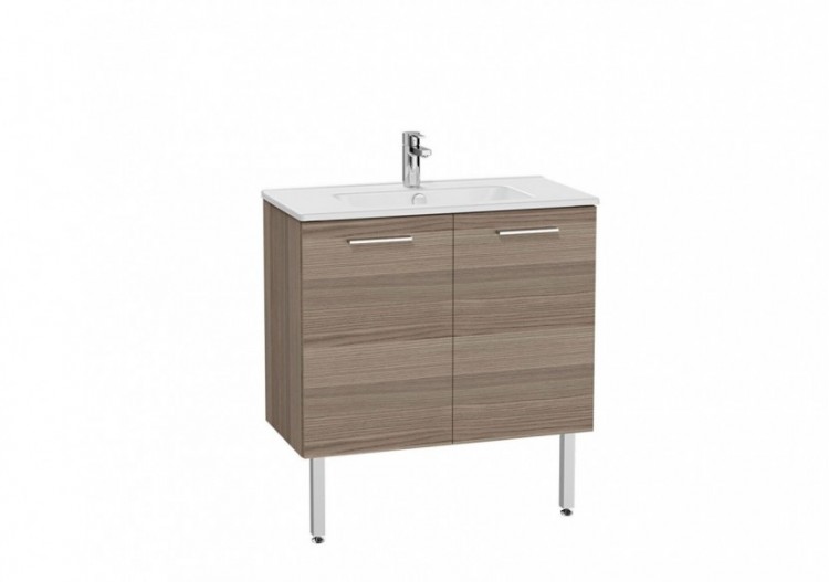 MIA set de meuble avec plan céramique, 80 cm, 2 portes, pieds chromés, cordoba - 67438 - Vitra