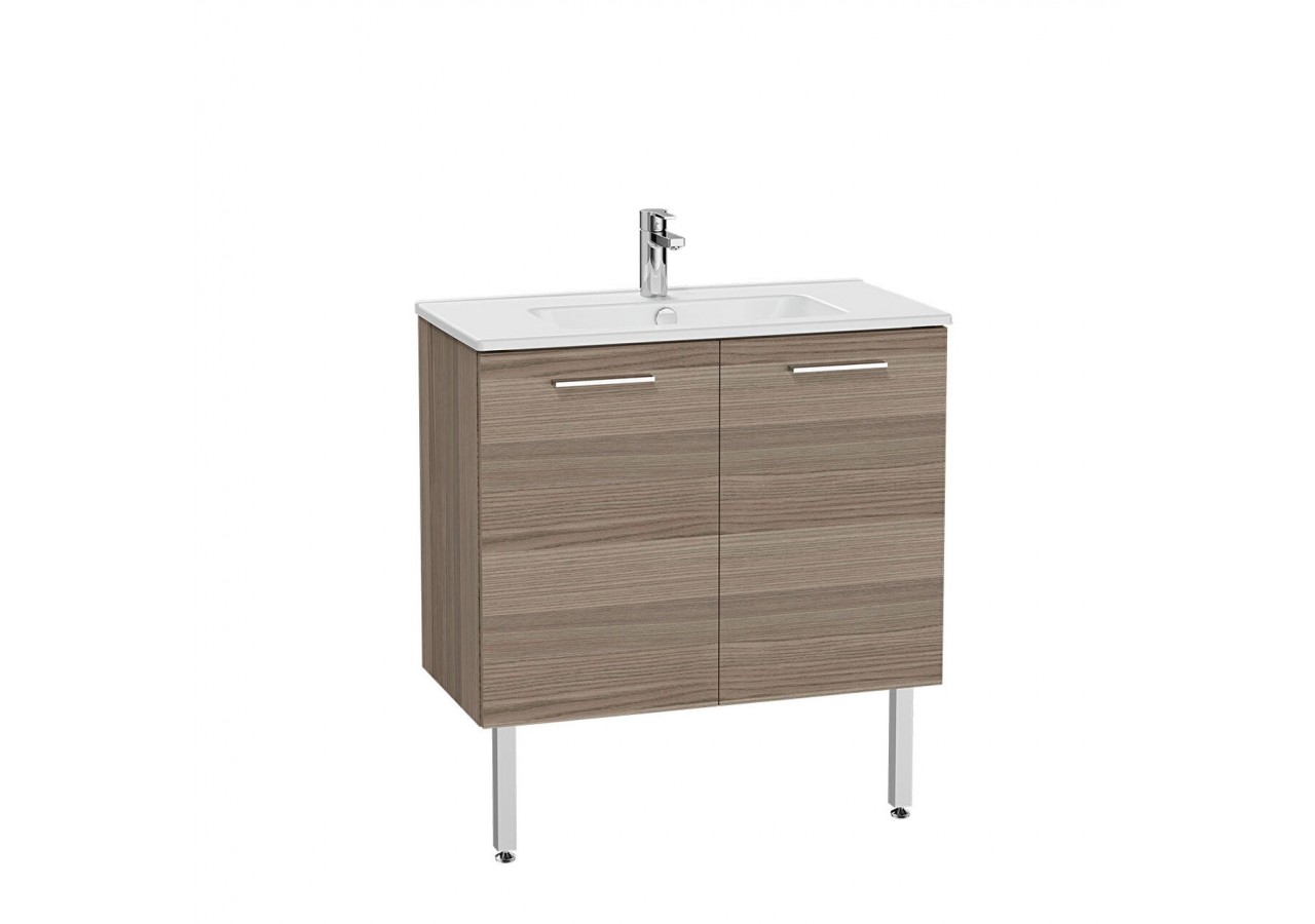 MIA set de meuble avec plan céramique, 80 cm, 2 portes, pieds chromés, cordoba - 67438 - Vitra