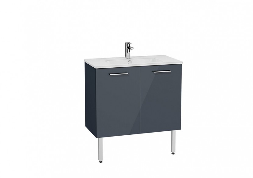 MIA set de meuble avec plan céramique, 80 cm, 2 portes, pieds chromés, anthracite - 67439 - Vitra MIA set de meuble avec plan céramique, 80 cm, 2 portes, pieds chromés, anthracite - 67439 - Vitra