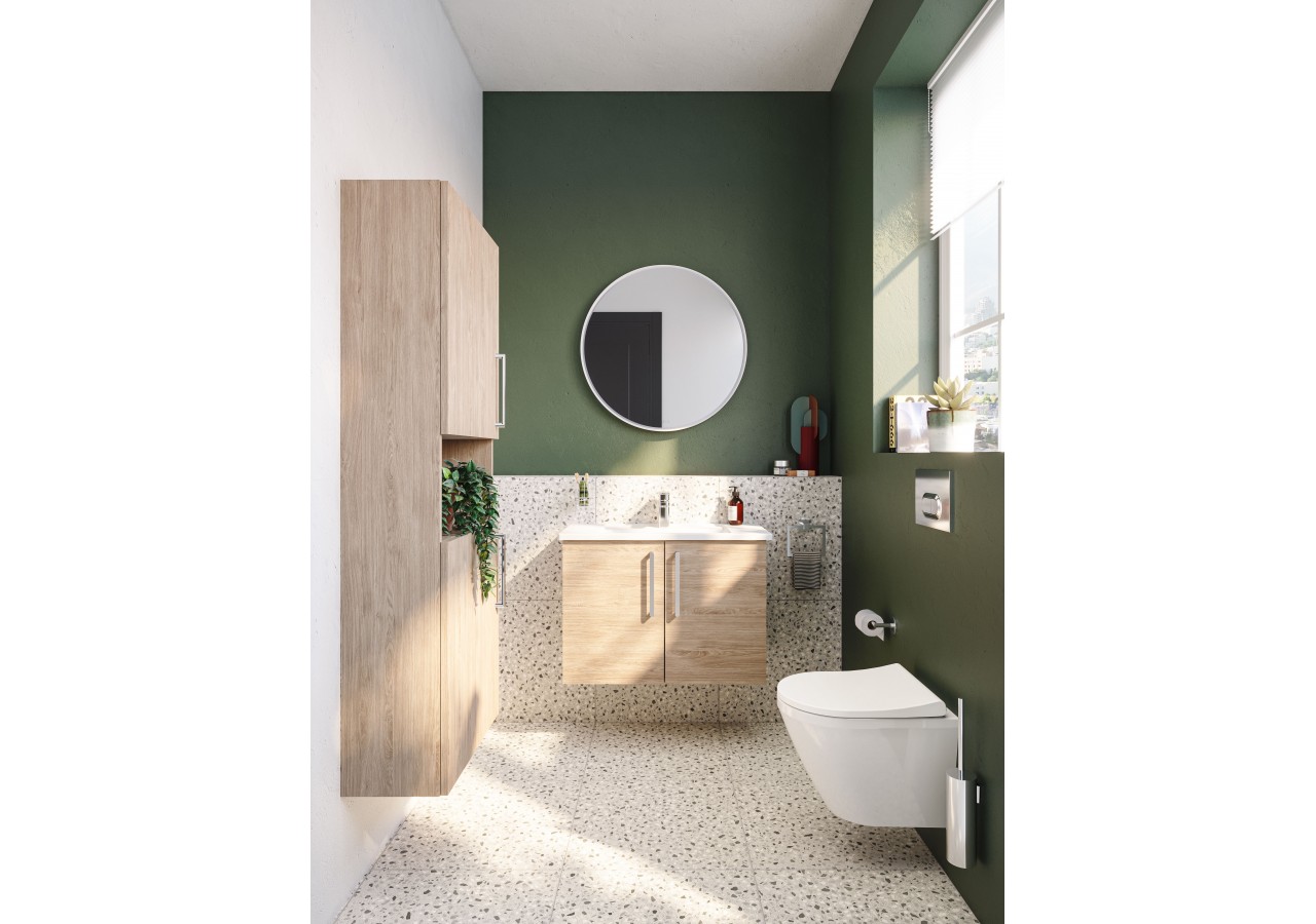 Root Meuble de lavabo, avec portes, 60 cm, Chêne naturel, sans lavabo - 67879 - Vitra