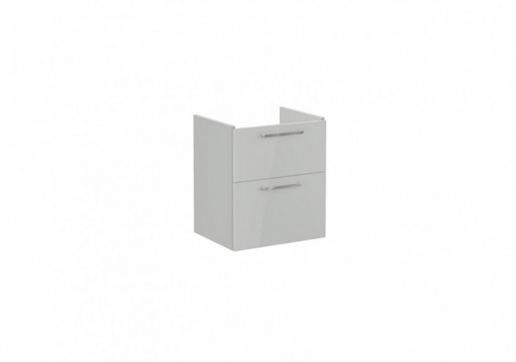 Root Meuble de lavabo, avec deux tiroirs, 60 cm, Gris perle brillant, sans lavabo - 67943 - Vitra