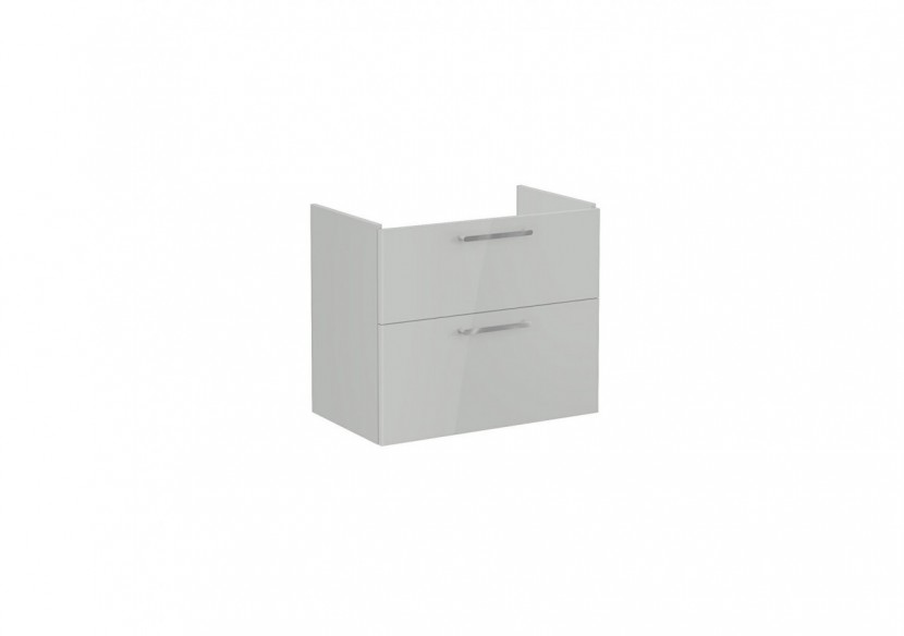 Root Meuble de lavabo, avec deux tiroirs, 80 cm, Gris perle brillant, sans lavabo - 67953 - Vitra Root Meuble de lavabo, avec deux tiroirs, 80 cm, Gris perle brillant, sans lavabo - 67953 - Vitra