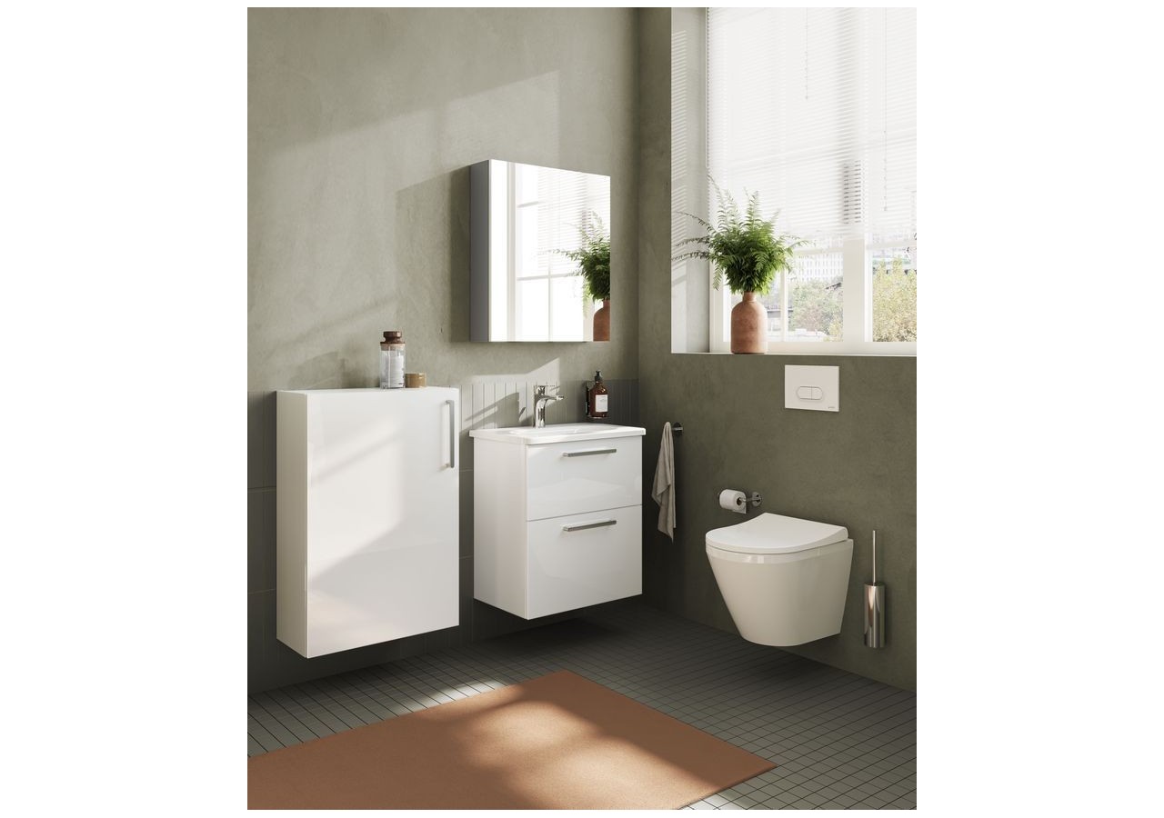 Root Meuble de lavabo, avec deux tiroirs, 100 cm, Blanc brillant, sans lavabo - 67962 - Vitra