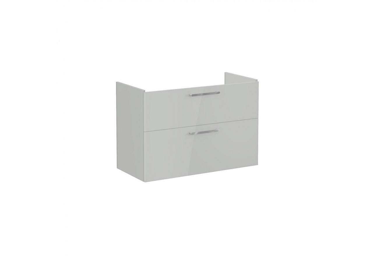 Root Meuble de lavabo, avec deux tiroirs, 100 cm, Gris perle brillant, sans lavabo - 67963 - Vitra
