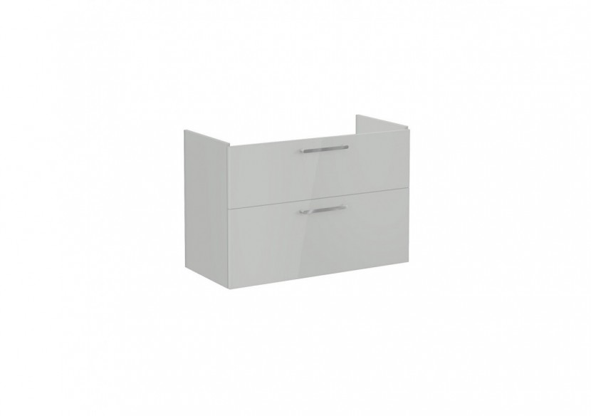 Root Meuble de lavabo, avec deux tiroirs, 100 cm, Gris perle brillant, sans lavabo - 67963 - Vitra Root Meuble de lavabo, avec deux tiroirs, 100 cm, Gris perle brillant, sans lavabo - 67963 - Vitra