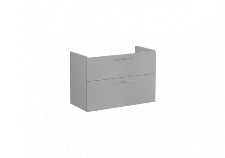 Root Meuble de lavabo, avec deux tiroirs, 100 cm, Gris pierre mat, sans lavabo - 67966 - Vitra