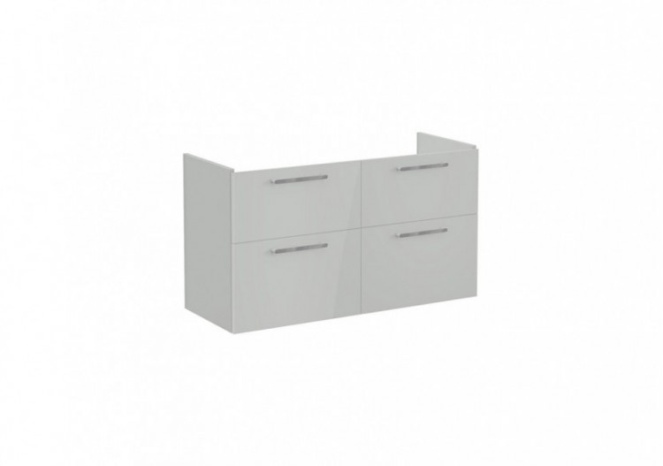 Root Meuble de lavabo, avec quatre tiroirs, 120 cm, Gris perle brillant, sans lavabo - 67993 - Vitra