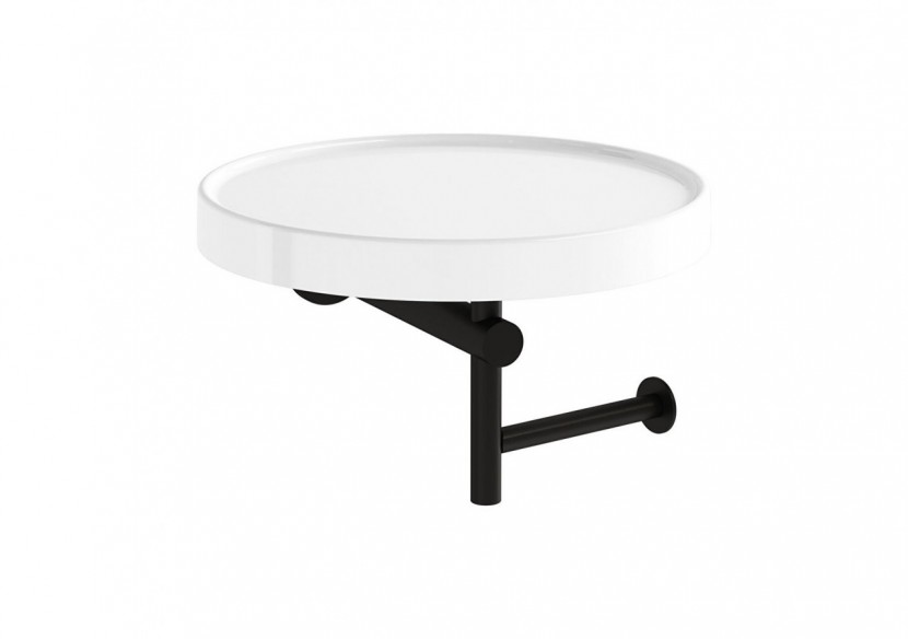 Porte-rouleau avec étagère en céramique Porte-rouleau avec étagère en céramique