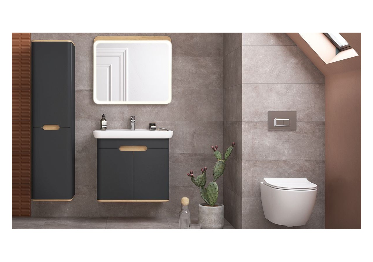 Sento miroir LED,50cm, décor chêne naturel, avec éclairage à LED péripherique - 60888 - Vitra