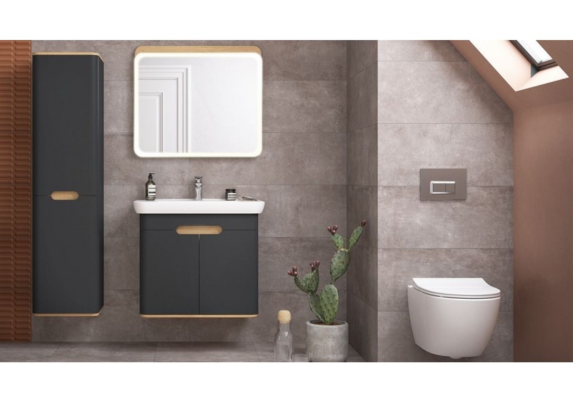 Sento miroir LED,50cm, décor chêne naturel, avec éclairage à LED péripherique - 60888 - Vitra Sento miroir LED,50cm, décor chêne naturel, avec éclairage à LED péripherique - 60888 - Vitra