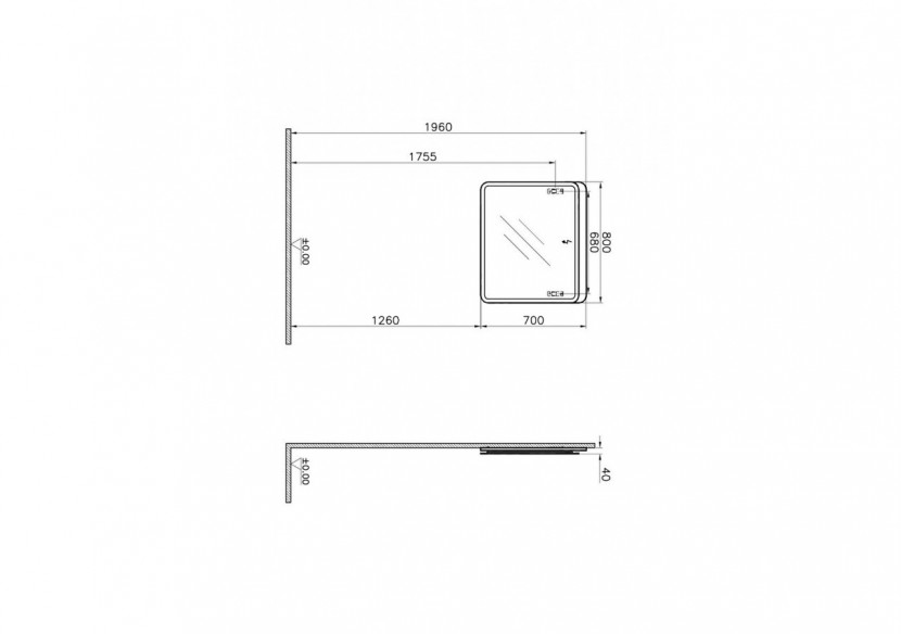 Sento miroir LED,80cm, décor chêne naturel, avec éclairage à LED péripherique - 60890 - Vitra Sento miroir LED,80cm, décor chêne naturel, avec éclairage à LED péripherique - 60890 - Vitra