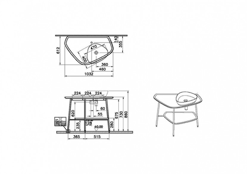 Plural console céramique, noir mat, droite, 103 cm - 62582 - Vitra