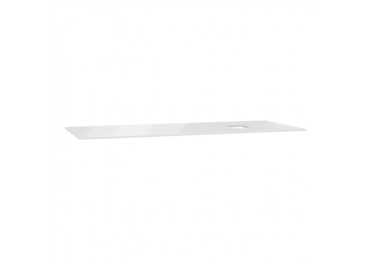 Origin plan de toilette, 120 cm, verre blanc, droite - 65728 - Vitra