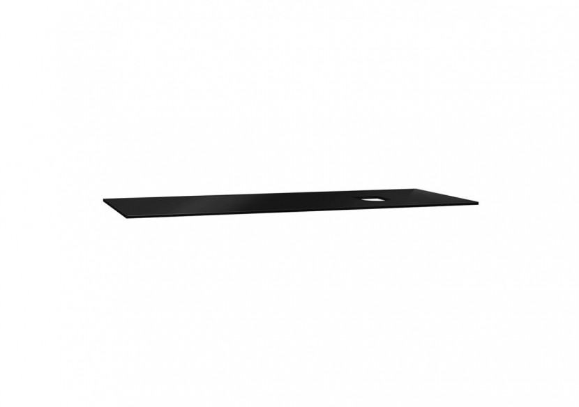 Origin plan de toilette, 120 cm, verre noir, droite - 65729 - Vitra