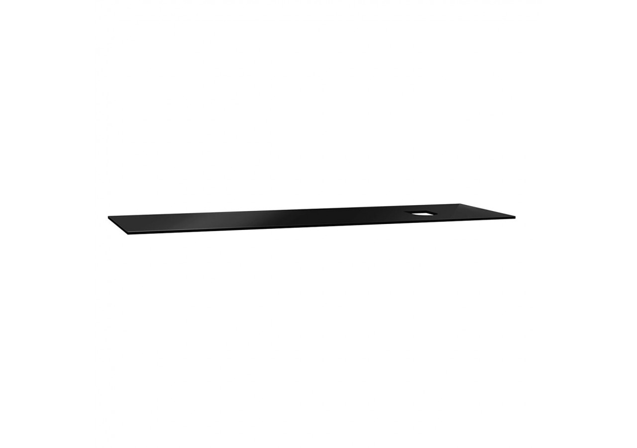 Origin plan de toilette, 150 cm, verre noir, droite - 65746 - Vitra