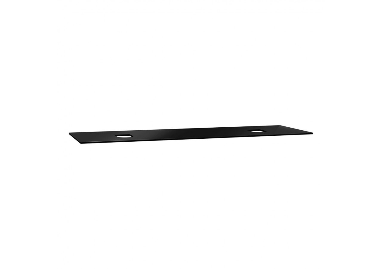 Origin plan de toilette,150 cm, verre noir, centre - 65752 - Vitra