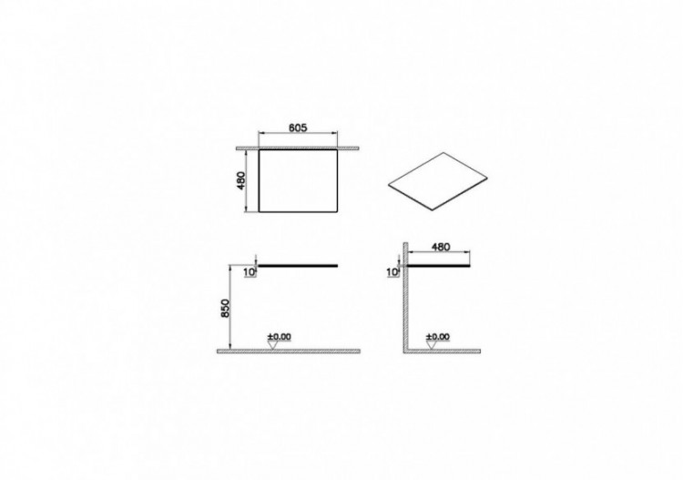 Origin partie supérieure pour module complémentaire, 60 cm, verre blanc - 65757 - Vitra 2