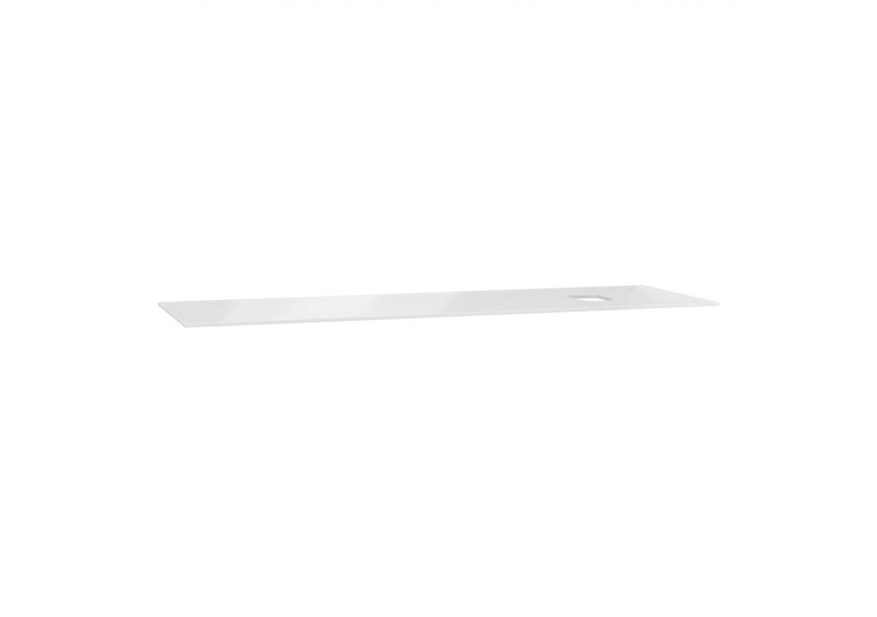 Origin plan de toilette, 150 cm, verre blanc, droite - 65763 - Vitra