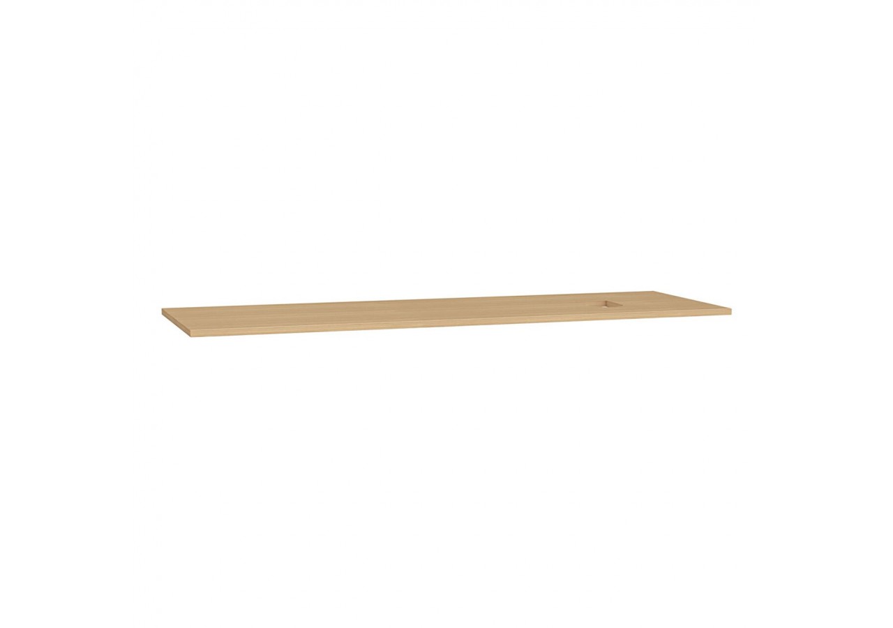 Origin plan de toilette, découpe pour siphon à droite, 150 cm, chêne ferrera - 65938 - Vitra