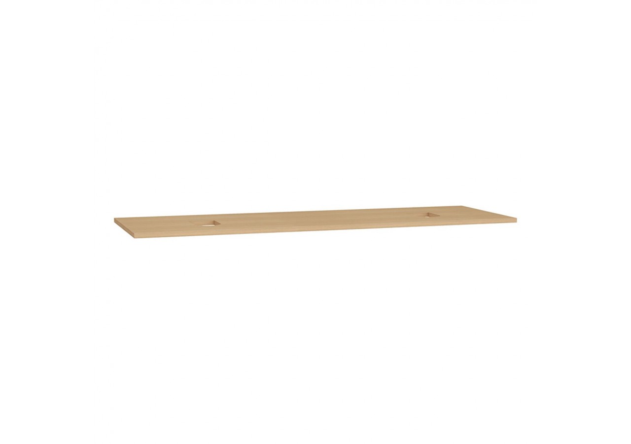 Origin plan de toilette, découpe pour siphon double, 150 cm, chêne ferrera - 65941 - Vitra