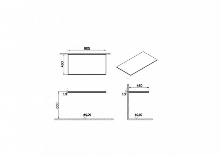 Origin partie supérieure pour module complémentaire, 90 cm, chêne noir structure - 65945 - Vitra 2