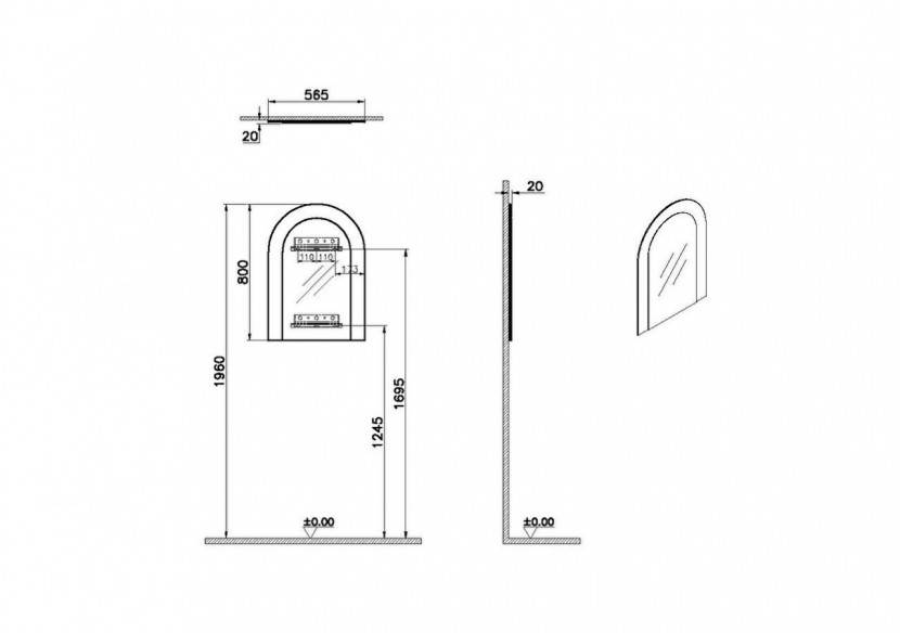 Liquid Miroir bicolore 56.5x80 cm Blanc - 66744 - Vitra
