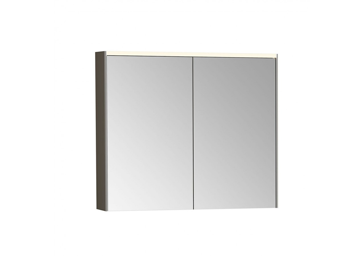 Prime Armoire de toilette, 80 cm, lumineux, avec prise pour rasoir, rectangulaire, chromé brossé -67004-Vitra