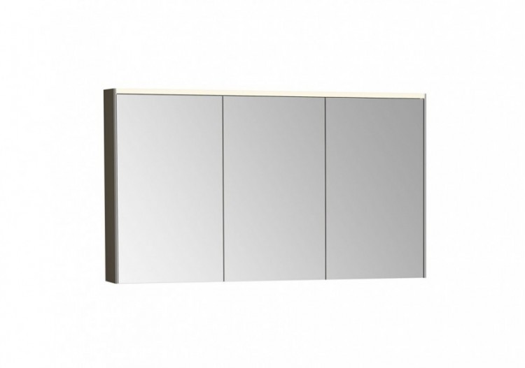 Prime Armoire de toilette, 120 cm, lumineux, avec prise pour rasoir, rectangulaire, chromé brossé -67008-Vitra