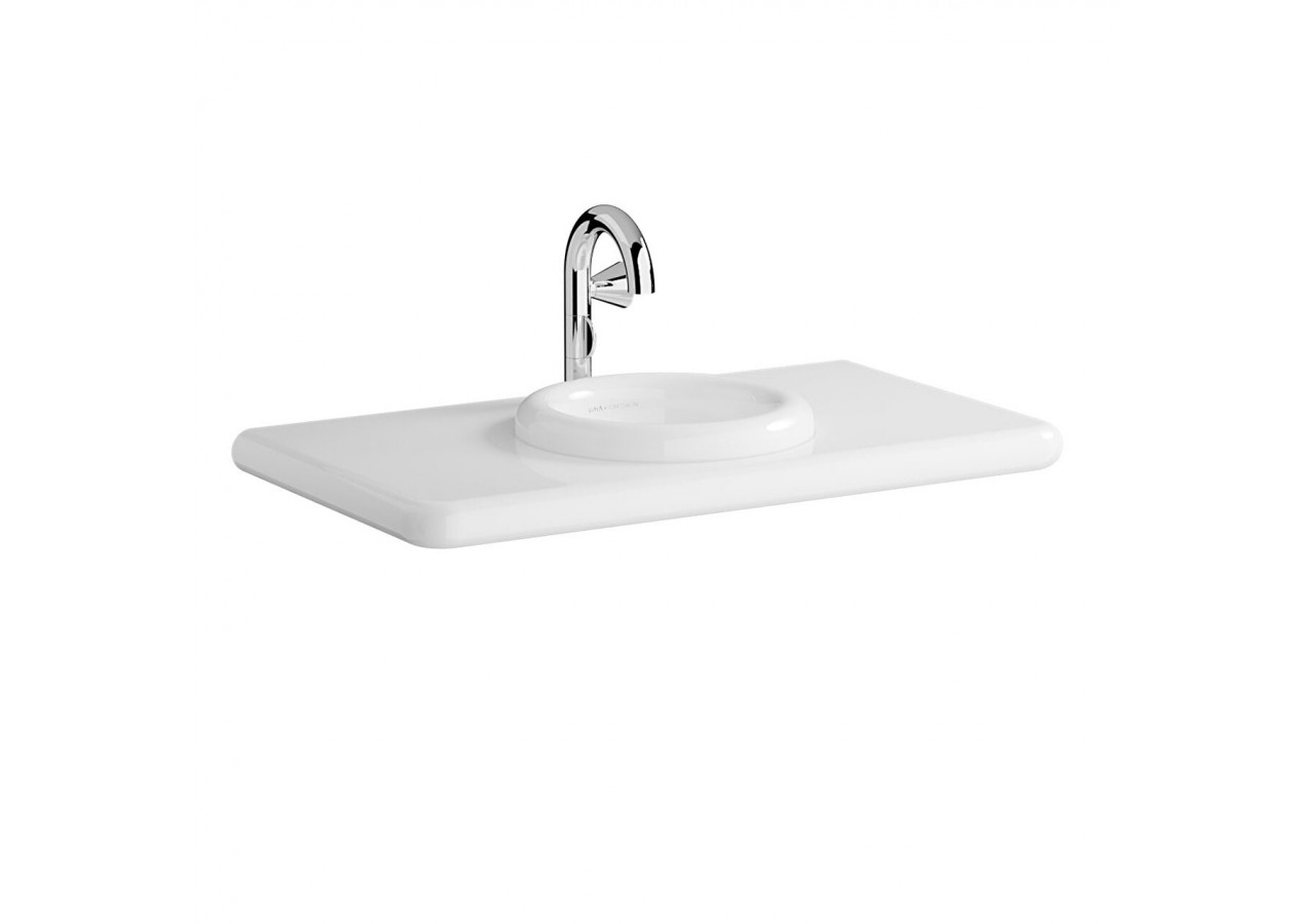 Liquid Plan céramique compatible avec lavabos 7311 and 7312, avec trou de lavabo, trou de robinet, 100 cm -7310B403-1826-Vitra