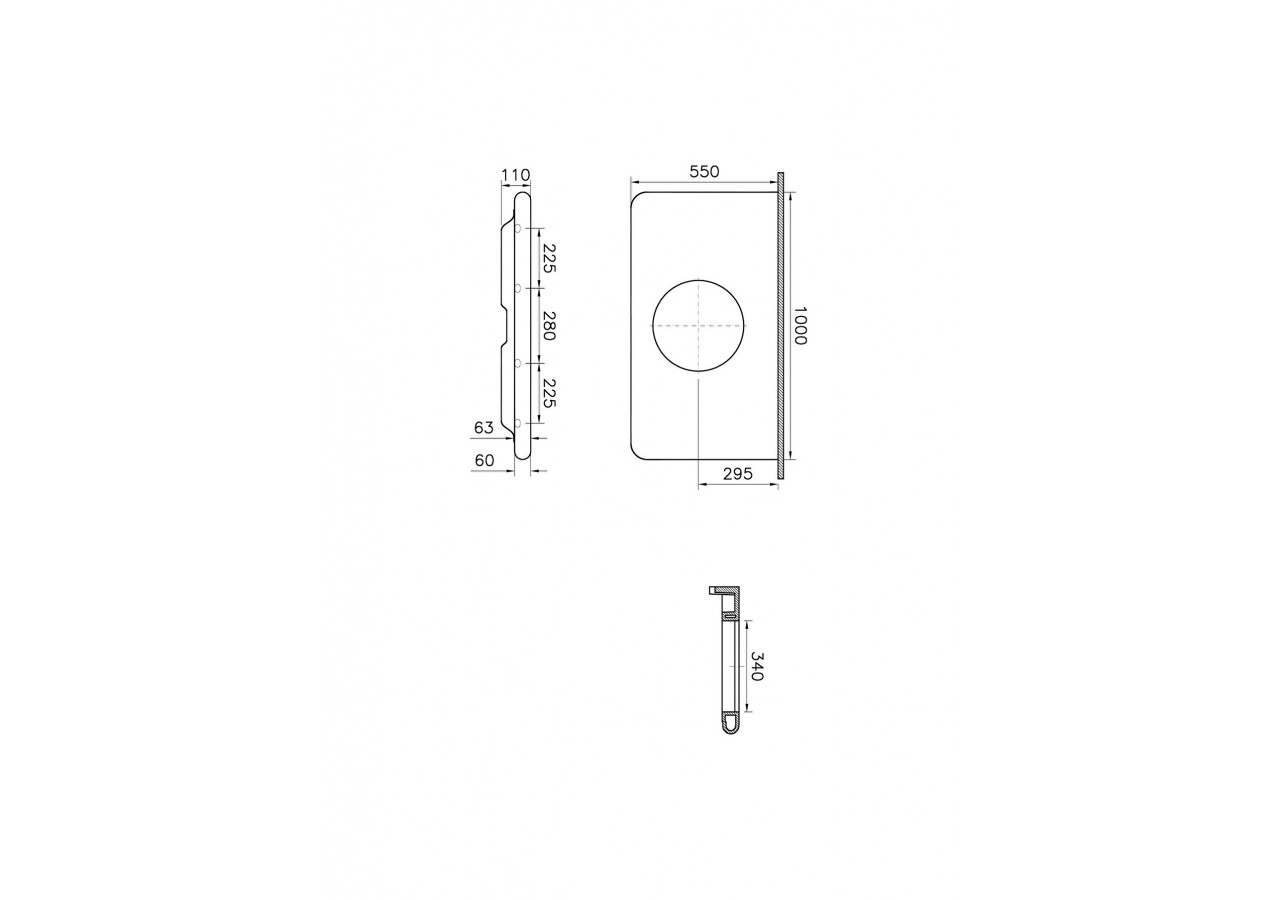 Liquid Plan céramique, avec trou de lavabo, sans trou de robinet, 100 cm Blanc -7310B403-1828-Vitra