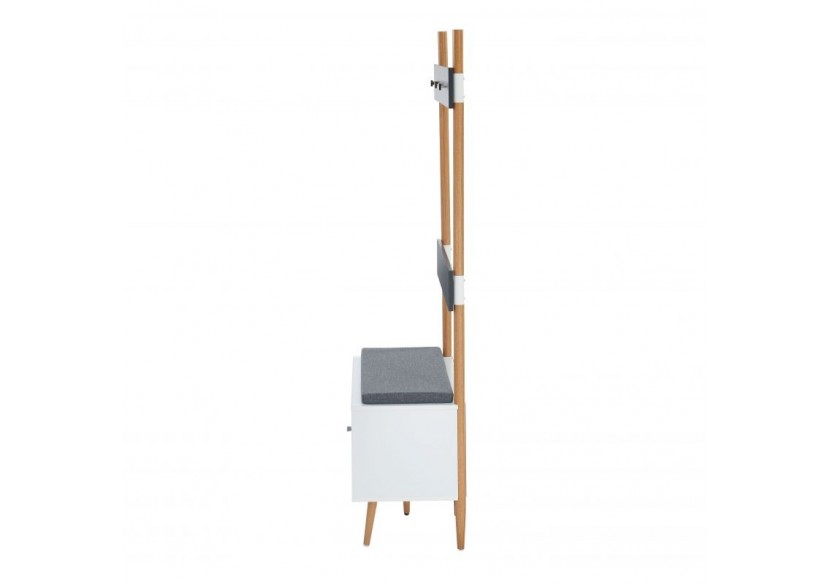 Vestiaire d'entrée ADELE gris anthracite et blanc h180cm