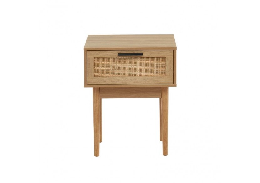 Table de chevet AMANA cannage rotin 1 tiroir 40cm