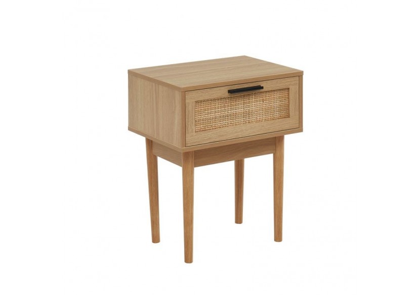 Table de chevet AMANA cannage rotin 1 tiroir 40cm