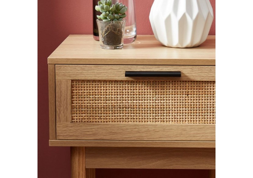 Table de chevet AMANA cannage rotin 1 tiroir 40cm