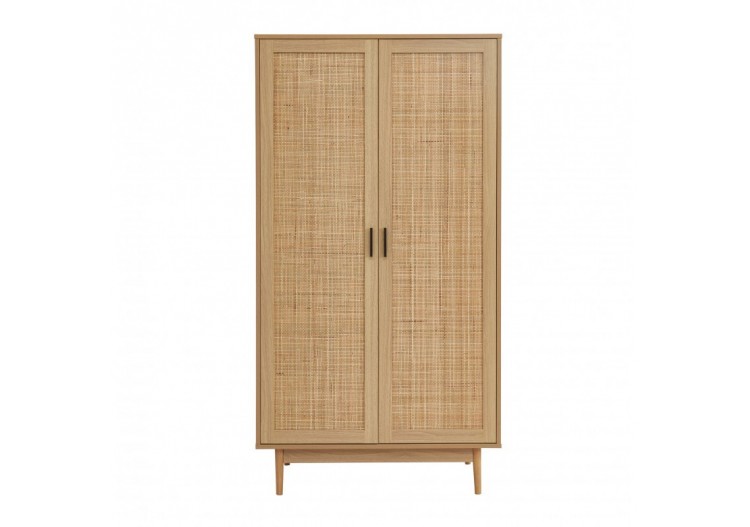 Armoire AMANA cannage rotin 2 portes 90cm