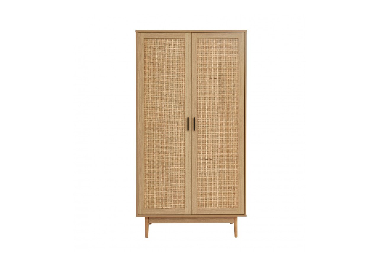 Armoire AMANA cannage rotin 2 portes 90cm
