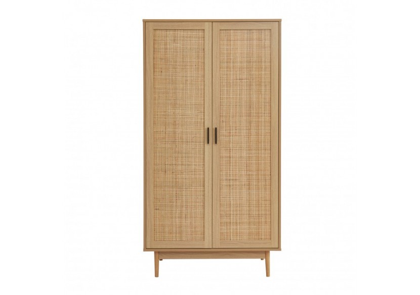 Armoire AMANA cannage rotin 2 portes 90cm