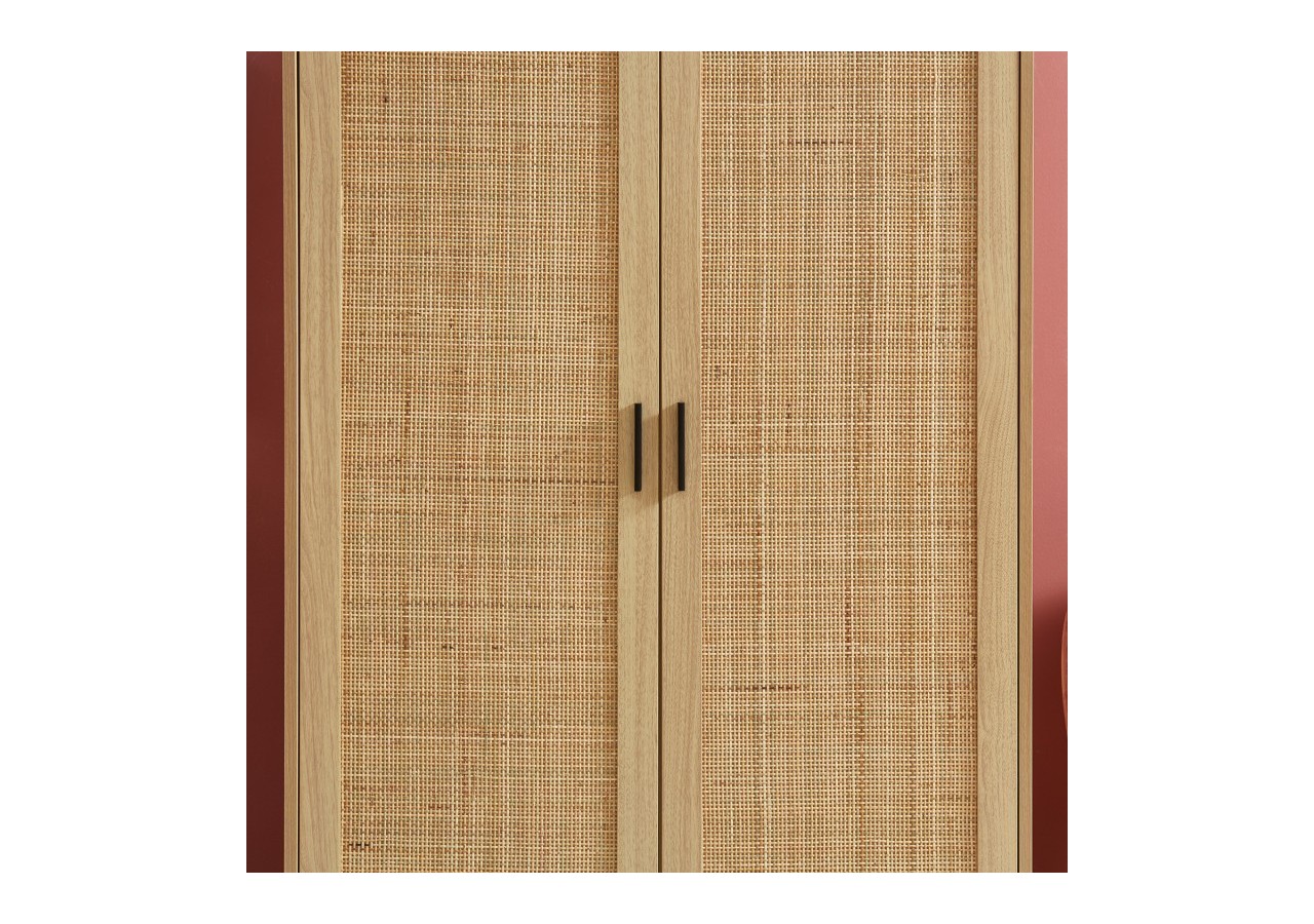 Armoire AMANA cannage rotin 2 portes 90cm
