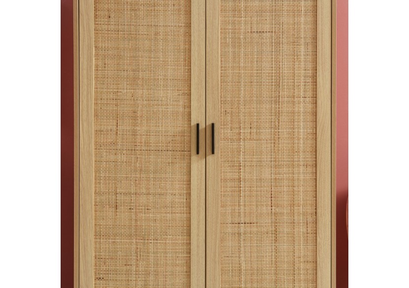 Armoire AMANA cannage rotin 2 portes 90cm