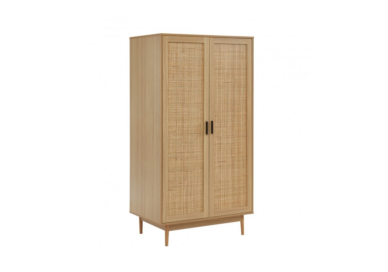 Armoire AMANA cannage rotin 2 portes 90cm