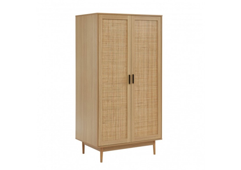 Armoire AMANA cannage rotin 2 portes 90cm